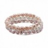TARA Pearls Set of 3 7-8mm Natural Color Freshwater Cultured Multi Color Pearl Stretch Bracelets- 7" - CN12BNNYB5T