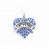 Air Force Blue Crystals Silver Chain Heart Necklace - CA11DSQLK0T