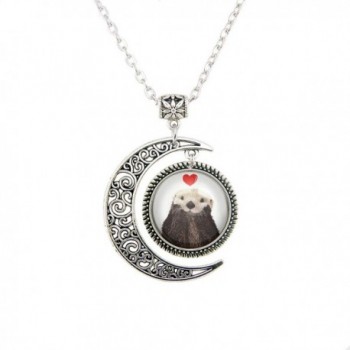 happy valentines day funny otter necklace Retro Style Handmade jewelry Otter Love pendant Otter pendant - CA12MXFAQCA