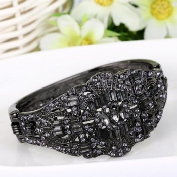 EVER FAITH Black Tone Austrian Inspired in Women's Bangle Bracelets