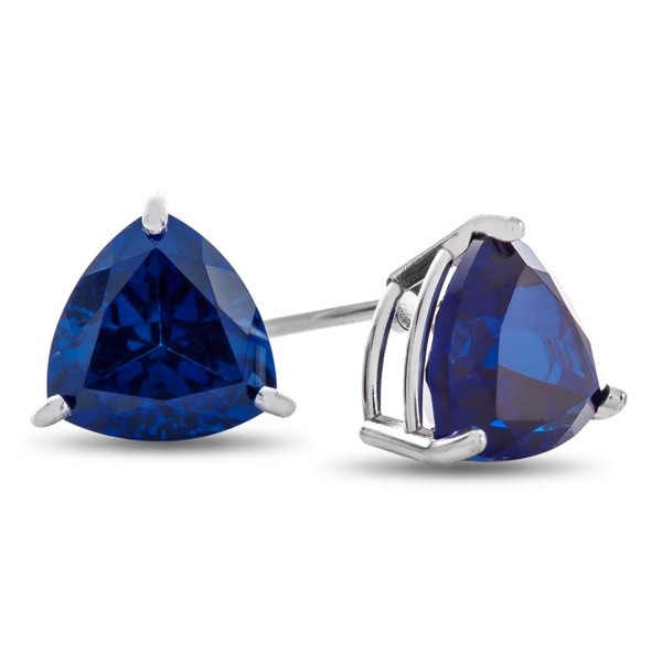 Finejewelers 6x6mm Trillion Post-With-Friction-Back Stud Earrings - Created Sapphire - C812NV8POMM