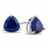 Finejewelers 6x6mm Trillion Post-With-Friction-Back Stud Earrings - Created Sapphire - C812NV8POMM