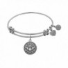 Angelica Collection Antique Smooth Finish Brass "claddagh" Expandable Bangle - White - CY11JRW0TB9