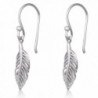 Sterling Silver Feather Rhodium Earrings