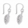 Sterling Silver Feather Rhodium Earrings in Women's Drop & Dangle Earrings