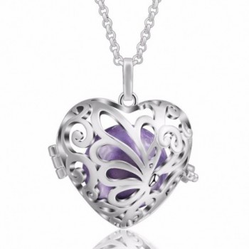 EUDORA Harmony Ball Fairy Butterfly 18mm Pregnancy Mexican Bola Chime Pendant- 30" Nekclace - Lavender - C4187LQQTUQ