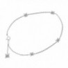 Jewel Zone US Platinum Clad Sterling Silver 100-Facets 9-Inch Ankle Bracelet - C312N26KWPU