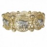 Elephant Gold Tone & Silver Tone Filigree Disk Boutique Stretch Bracelet - CD1217JEWA7