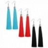 LOYALLOOK 1-3 Pairs Tassel Earrings Set Long Dangle Earrings for Women Black/Blue/Red Tassel - CC182HD866G