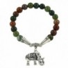 Falari Elephant Lucky Charm Natural Stone Bracelet Indian Agate B2448-IA - CZ124HGNFAP
