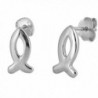 Christian Fish Sterling Silver Stud Earrings - CF11XOMYLDF