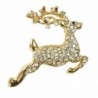 Bejeweled Christmas "Leaping Stag" Rhinestone Pin Brooch 201 - C711WNPUJV7