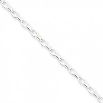 2.5mm- Sterling Silver Oval Solid Rolo Chain Necklace- 20 Inch - CZ1152RBBXX