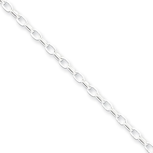 2.5mm- Sterling Silver Oval Solid Rolo Chain Necklace- 20 Inch - CZ1152RBBXX