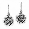 Sweet Blooming Rose .925 Sterling Silver Dangle Earrings - CC11NS2AYPT