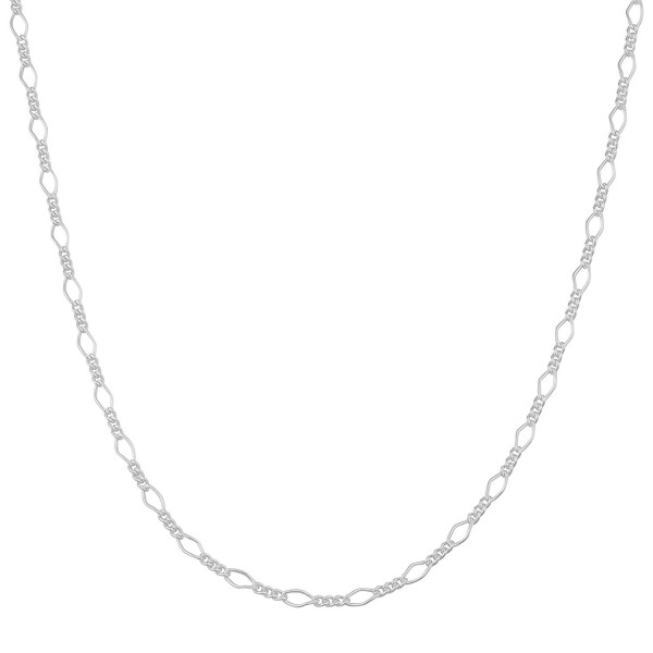 Sterling Silver 2.1mm High Polish Figaro Chain (16- 18- 20- 22- 24- 30- or 36 inch) - CN11RTMSGK5