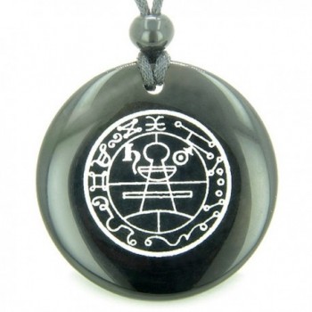 Secret Seal of Solomon Protection Powers Talisman Black Agate Magic Pendant Necklace - CU118ORP2F1