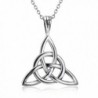 925 Sterling Silver Good Luck Irish Celtic Knot Triangle Vintage Pendant Necklaces- Rolo Chain 18" - CS120HR0EGH