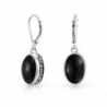 Bling Jewelry Sterling Silver Black Onyx Earrings Leverback - C411JB41DTF