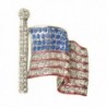 For Love of Country "American Flag Waving" Rhinestone Pin Brooch - C011WGMRX7F
