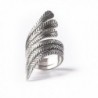 81stgeneration Women's .925 Sterling Silver Feather Leaf Adjustable Ring - CW110T8HSTL