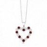 Diamond Garnet Sterling Pendant Necklace