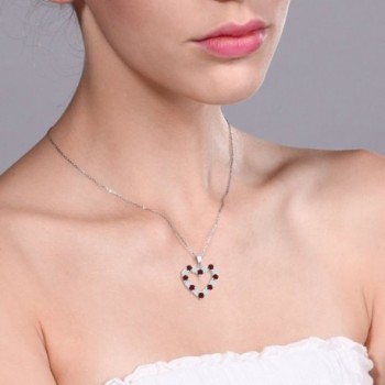 Diamond Garnet Sterling Pendant Necklace in Women's Pendants