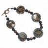 Beware of the Snake! Bracelet of Animal Print Mother of Pearl Beads 8.0 Inches - C311RLL5N1J