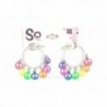New Pair of Colorful Rainbow Peace Sign Earrings - C012N42FNDY