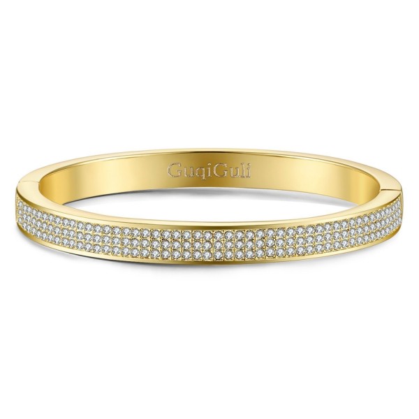 GuqiGuli Swarovski Elements Gold Tone Bracelet - Yellow Gold - CY186DMGMST