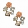 American Rag Earrings- Gold-Tone Simulated Pearl Misty Rose Cluster Stud Earrings - CE11N14RD31