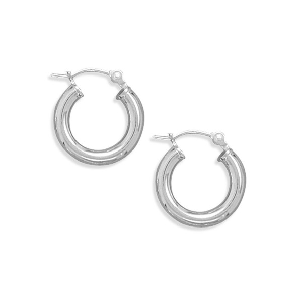 Hoop Earrings Extra Extra Small 3mm x15mm Round Tube Sterling Silver - CN112Y0KT1V