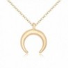 TUSHUO Simple Double Horn Pendent Crescent Moon Bohemia Long Necklace for Couples-Adjustable Chain 18inch - C1188GSMKAN