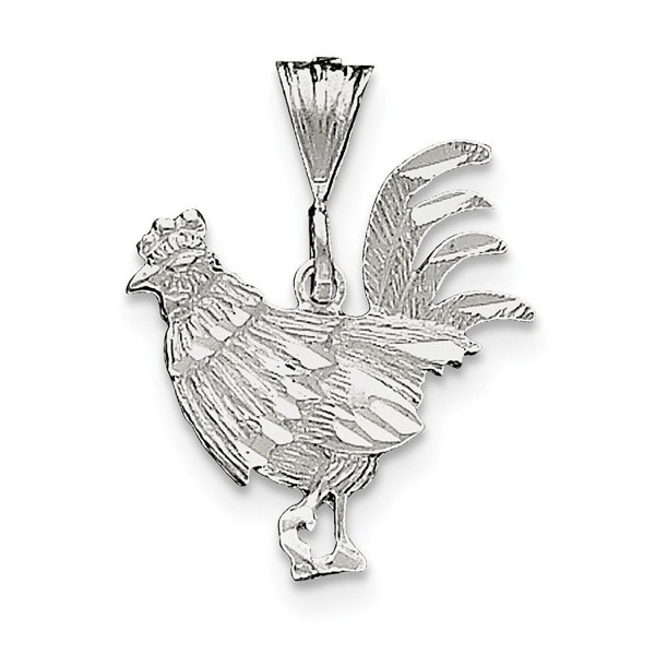 Sterling Silver Rooster Charm (1IN long x 0.9IN wide) - C8119CBDIDL