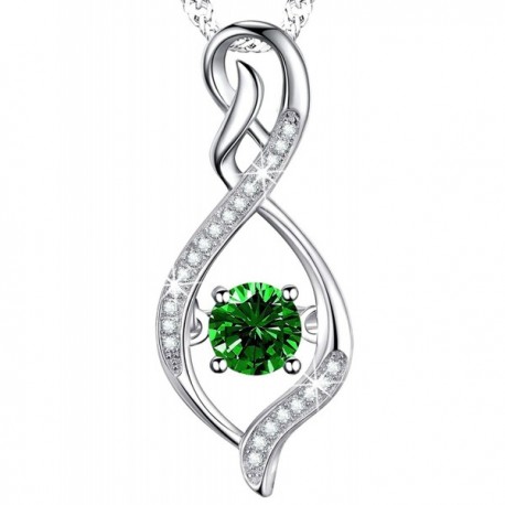 Infinite Birthstone Necklace Swarovski Anniversary - Emerald Infinity ...
