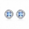 MYJS Angelic Square Earrings with Swarovski Light Sapphire Crystals Rhodium Pt - CS186IHEY7Z