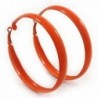Large Orange Enamel Hoop Earrings - 6cm Diameter - CV110W25J9F