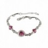 Dahlia Women's Bracelet - Heart Shaped Swarovski Elements Crystal - Pink - C911Y5O3SJ9