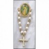 Gold Tone and Epoxy Divine Mercy Icon Rosary Lapel Pin- 3 Inch - CR11BWYDSSB
