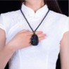 Natural Obsidian Handmade Buddha Pendant Necklace - CO17Z7HQDQM