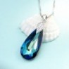 EleQueen Sterling Teardrop Necklace Swarovski