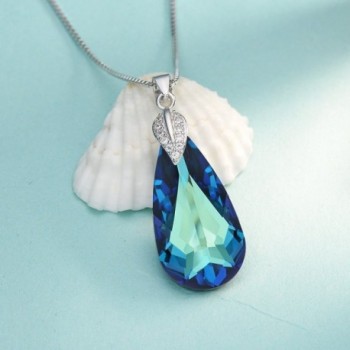 EleQueen Sterling Teardrop Necklace Swarovski in Women's Pendants