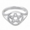 Men's Wiccan Pentacle Pentagram Ring Witchcraft Pagan Women Wide Band Ring Size 7.5 - CO1888L0MUZ