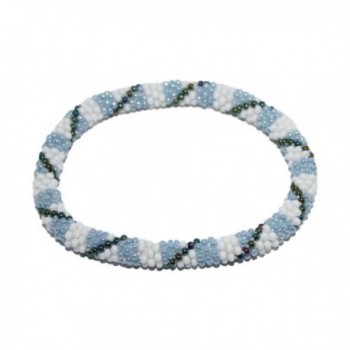 Crochet Glass Seed Bead Bracelet Roll on Bracelet Nepal Bracelet SB629 - C6127W6S2Z1