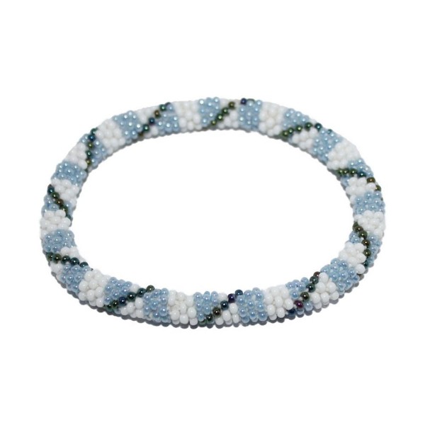 Crochet Glass Seed Bead Bracelet Roll on Bracelet Nepal Bracelet SB629 - C6127W6S2Z1