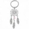 MJartoria Dangling Feather Pink Ball Bead Charm Filigree Tribal Dreamcatcher Pendant Key Chain Ring - CY124408YY7