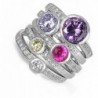 Sterling Silver Womens Multicolor Stackable in Women's Stacking Rings