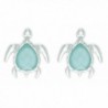 Trendy Jewels Aqua Marine Turtle Stud Earrings - CF17YII80QL