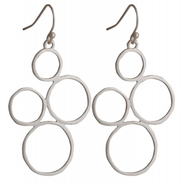 4 Circle Karma Dangle Earrings Gold or Silver Satin Finish | SPUNKYsoul Collection - CG12IOO2Q5R