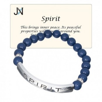 Spirit & Peace Glass Bead Inspirational Bead Stretch Bracelet by Jewelry Nexus - CL11O663Y4P